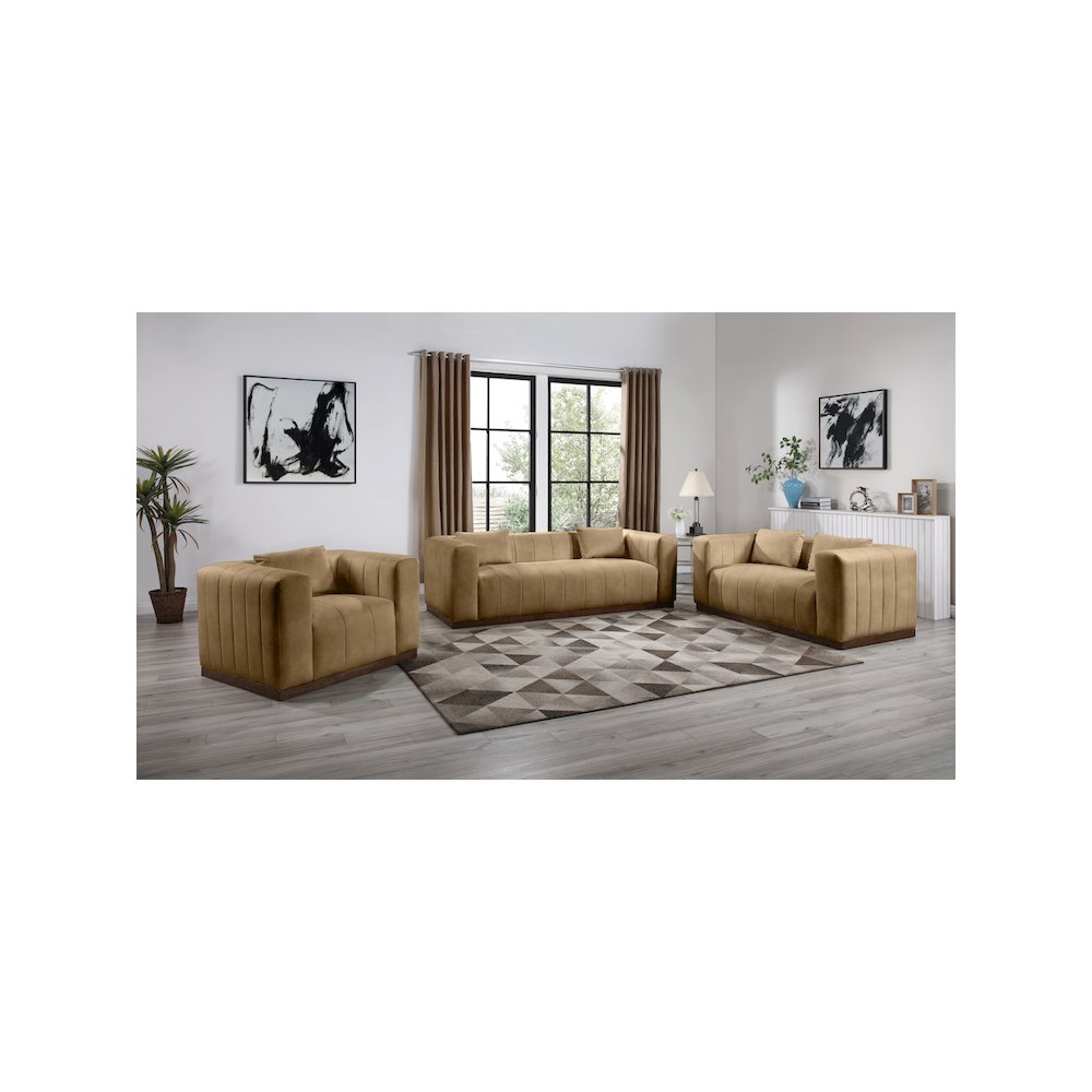 Mallina Tan Vegan Leather Chair. Picture 6