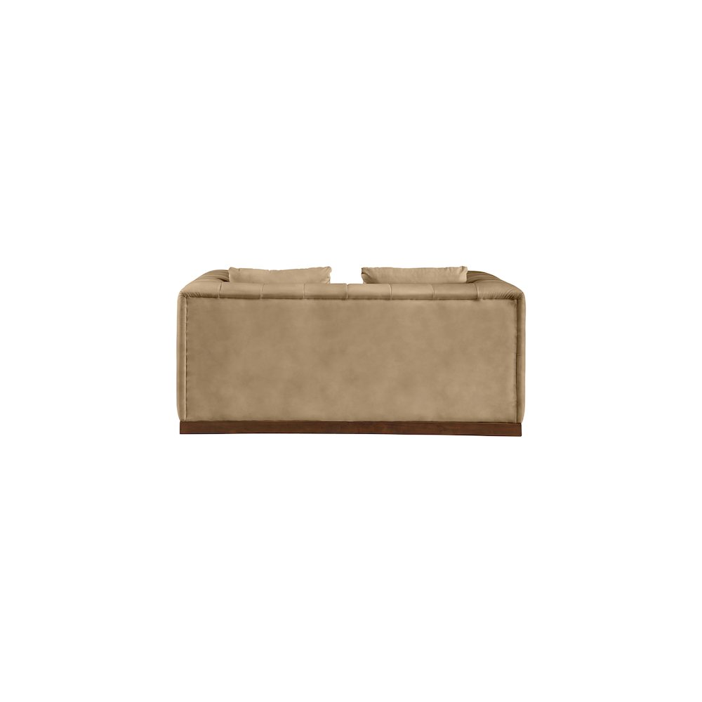 Mallina Tan Vegan Leather Loveseat. Picture 2