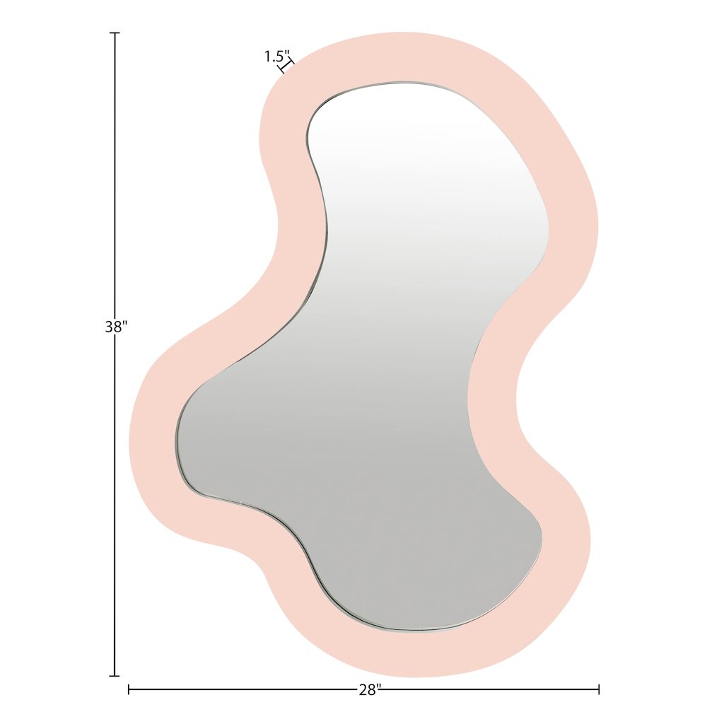 Oblique Pink Iron Frame Mirror. Picture 5