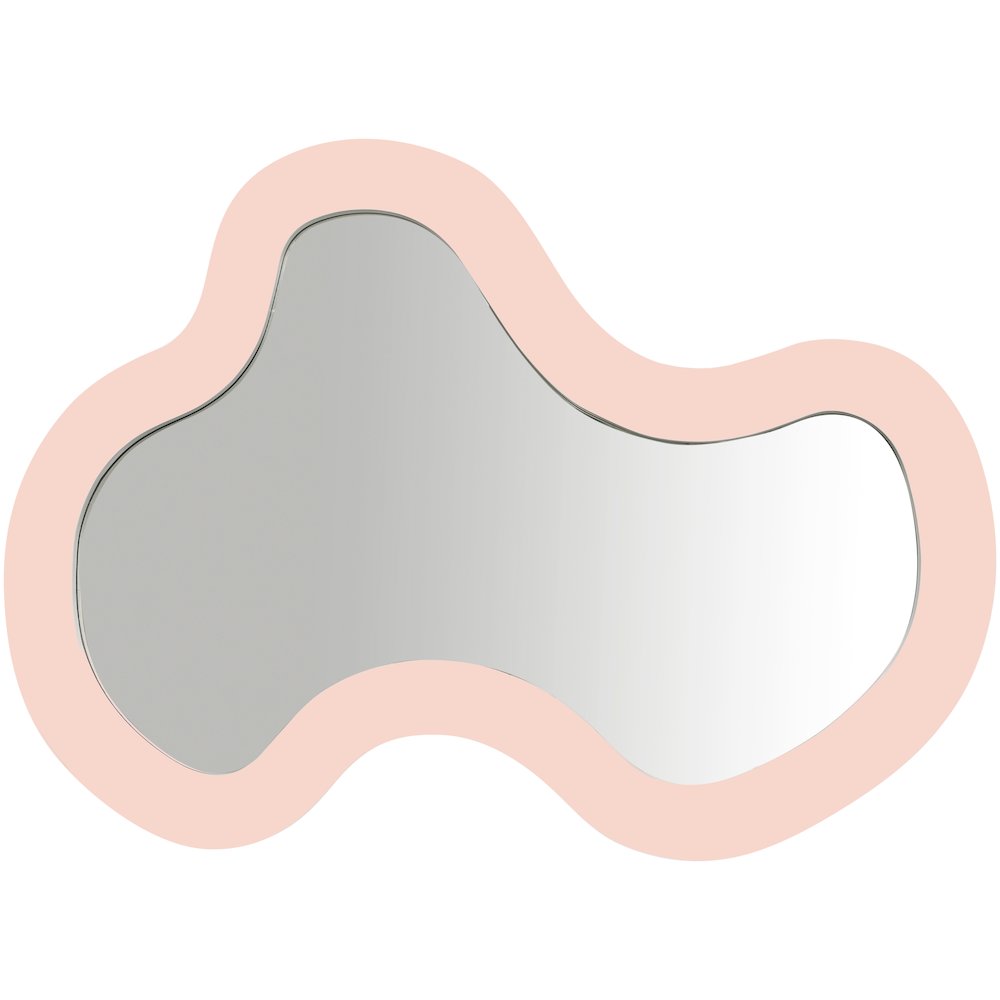 Oblique Pink Iron Frame Mirror. Picture 2