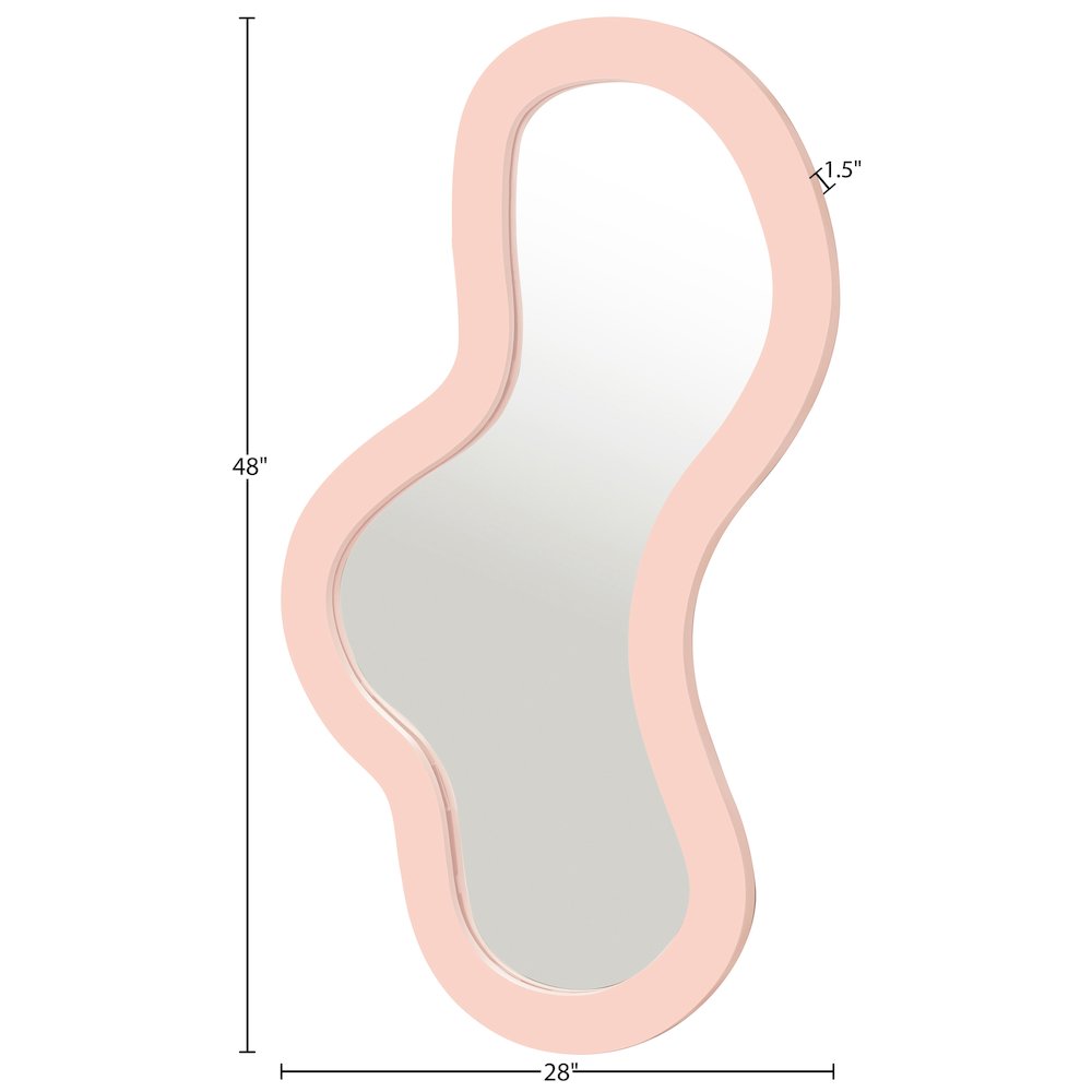 Oblique Pink Iron Frame Mirror. Picture 5