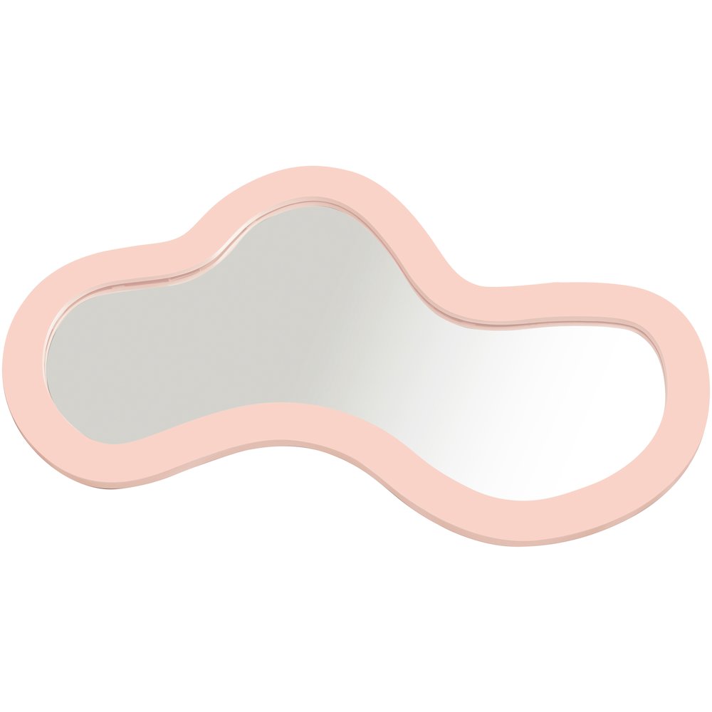 Oblique Pink Iron Frame Mirror. Picture 2