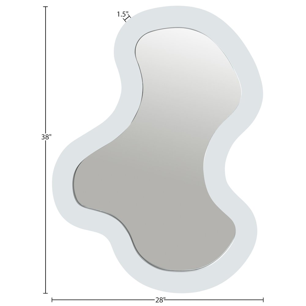 Oblique White Iron Frame Mirror. Picture 5