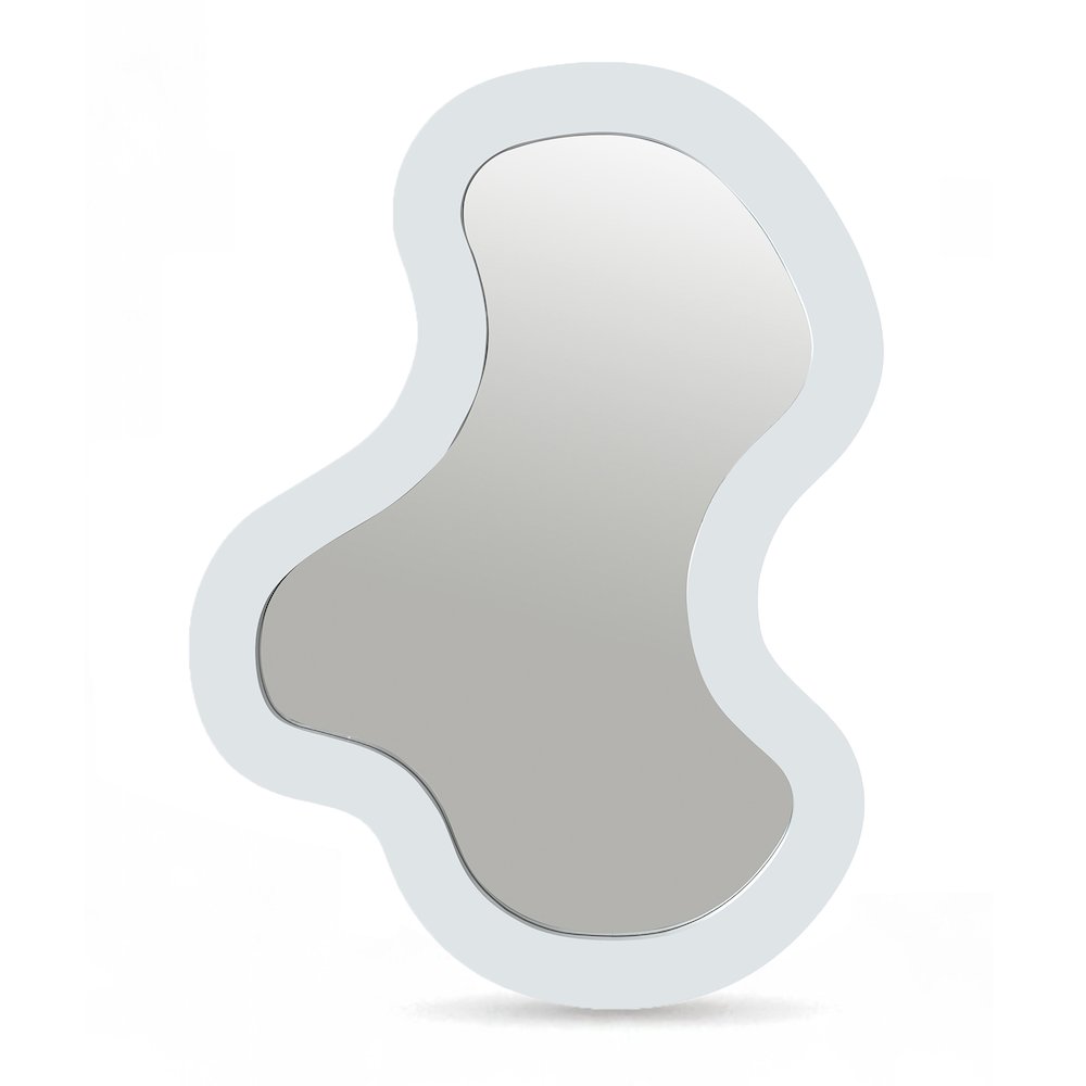 Oblique White Iron Frame Mirror. Picture 1