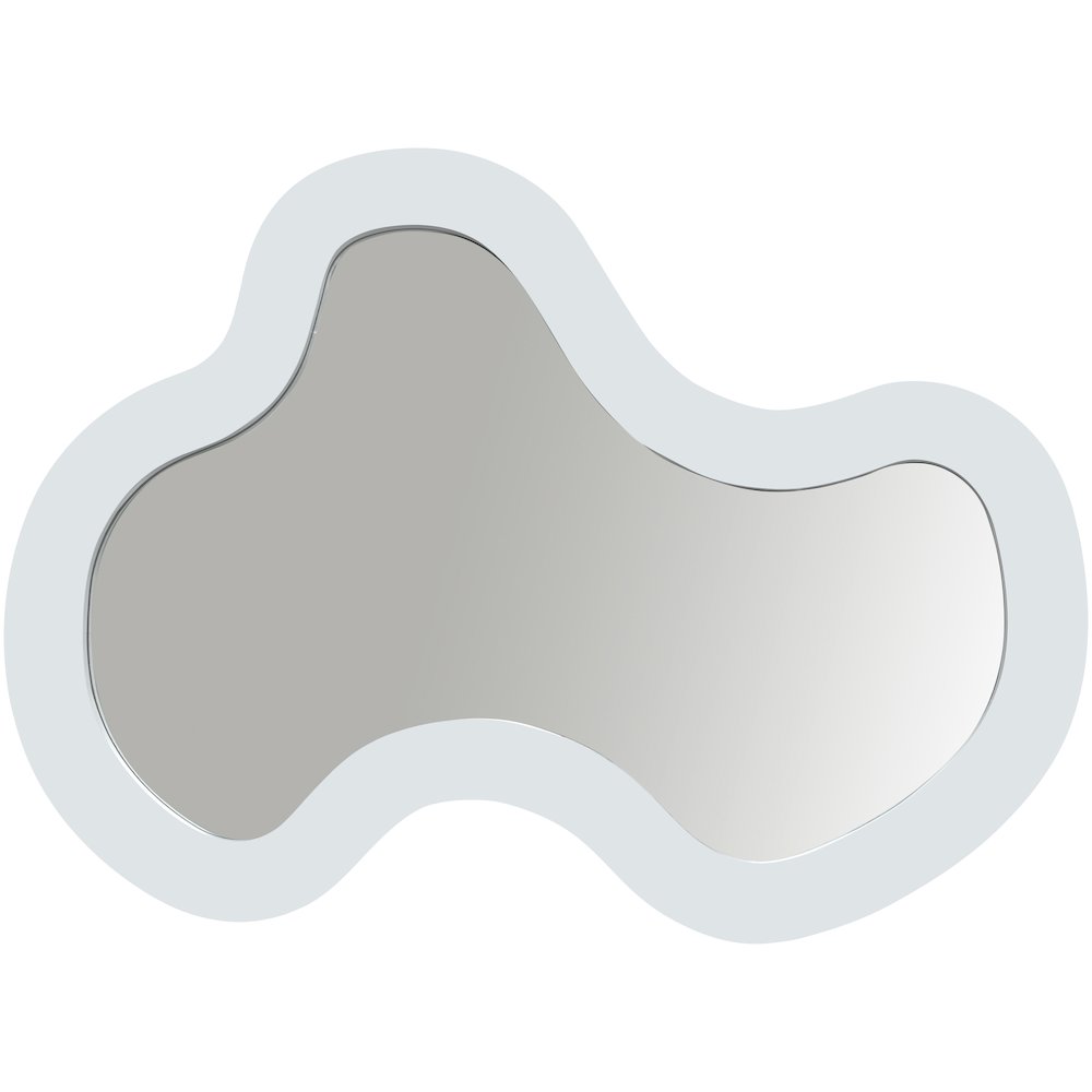 Oblique White Iron Frame Mirror. Picture 2