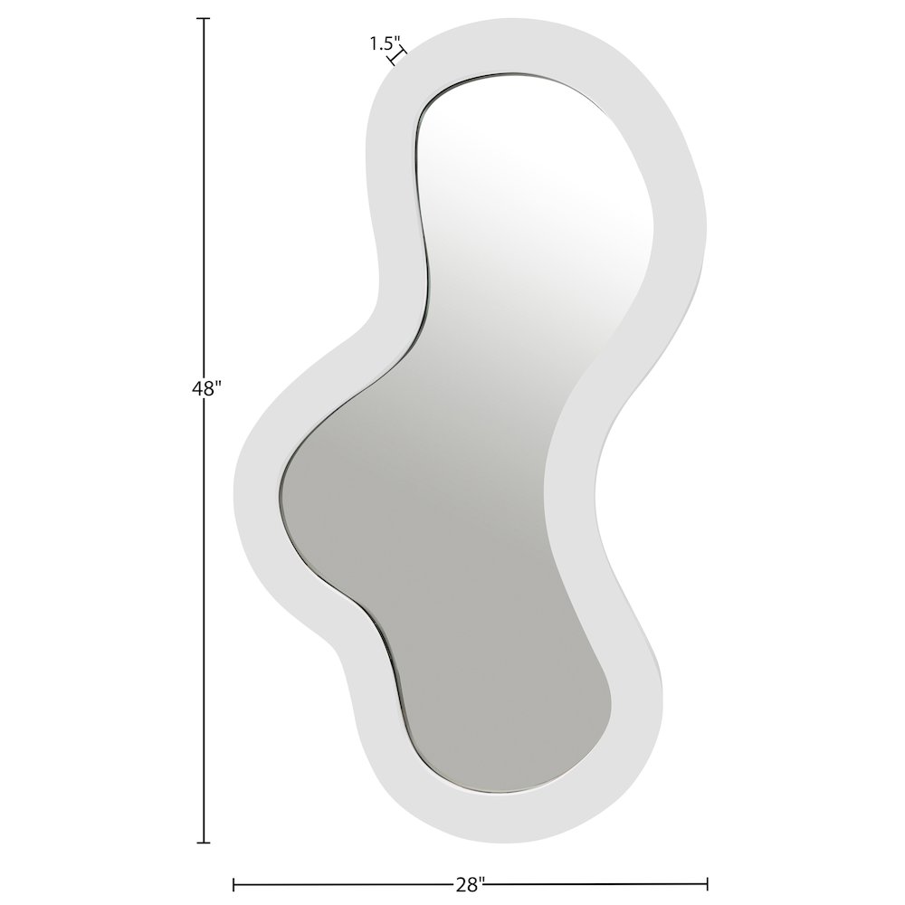 Oblique White Iron Frame Mirror. Picture 5