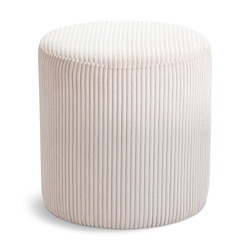 Roy Beige Microsuede Fabric Ottoman/Stool. Picture 1
