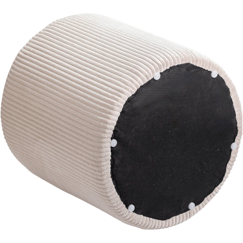 Roy Beige Microsuede Fabric Ottoman/Stool. Picture 4