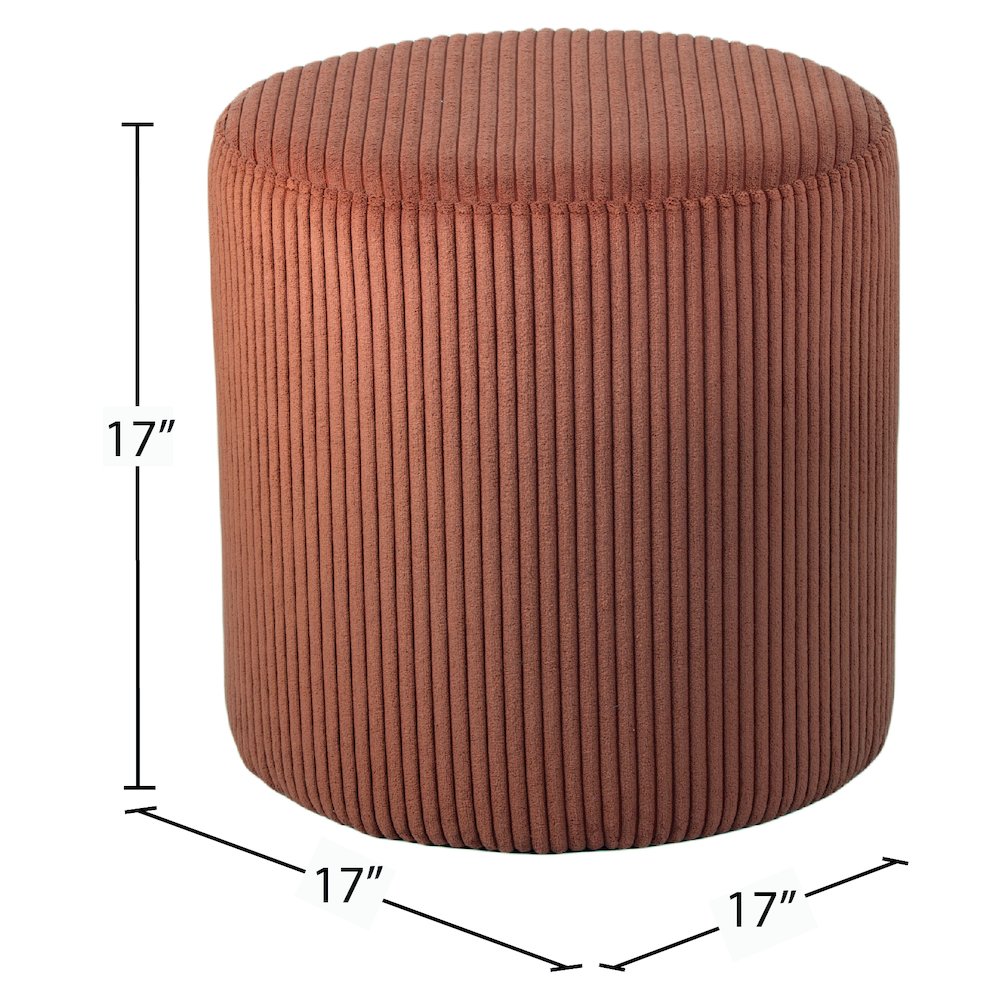 Roy Cognac Microsuede Fabric Ottoman/Stool. Picture 6