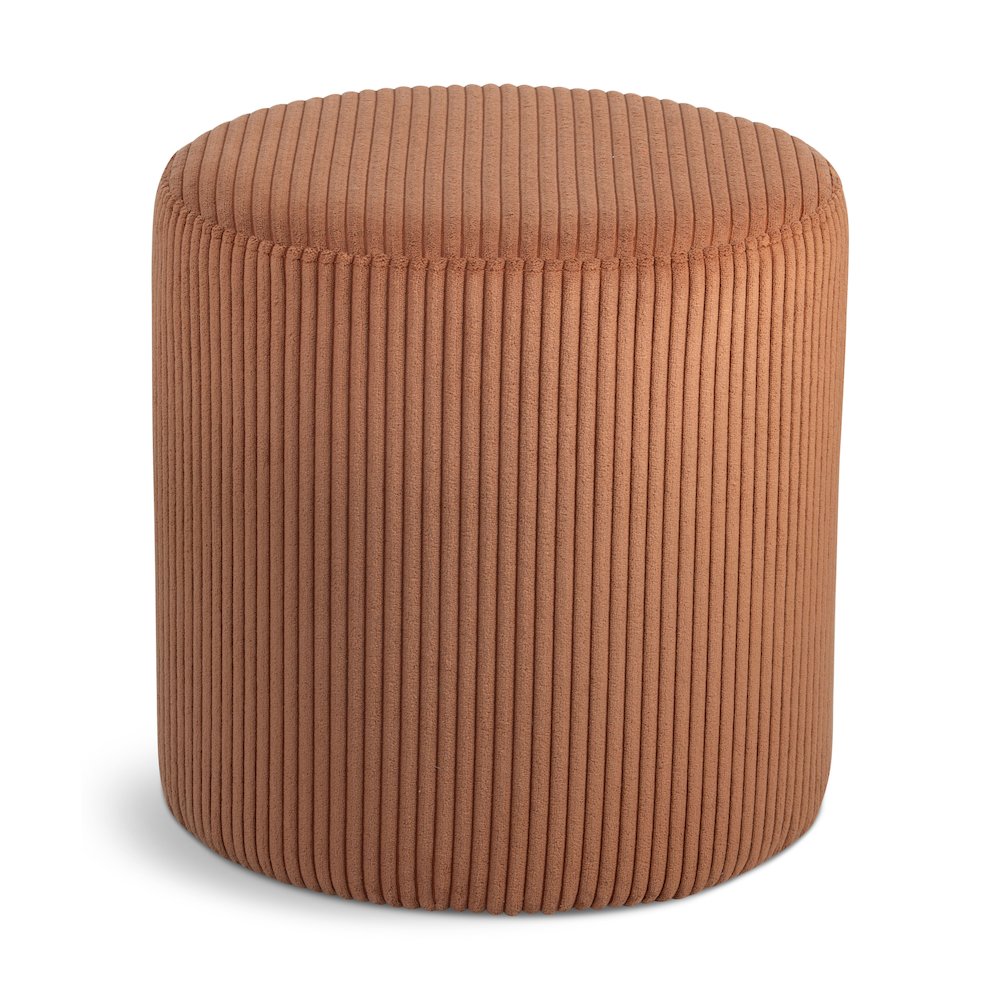 Roy Cognac Microsuede Fabric Ottoman/Stool. Picture 1