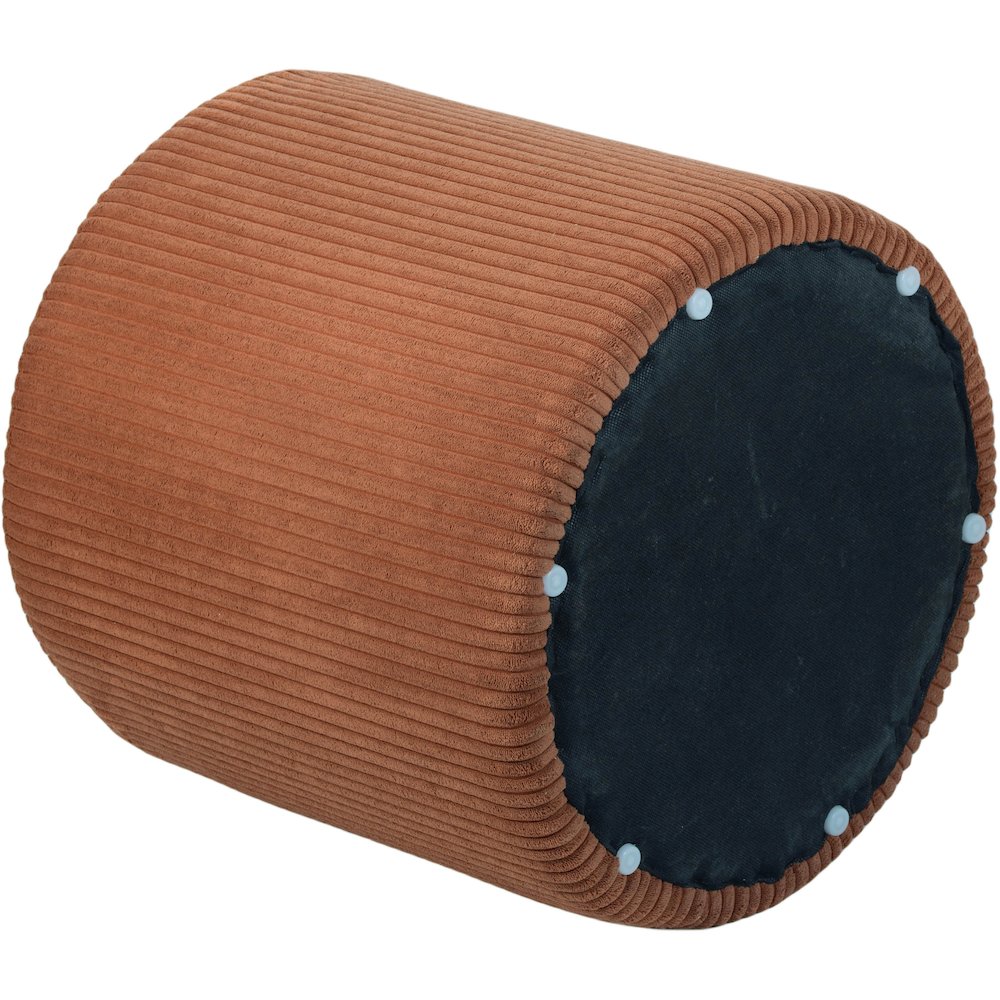 Roy Cognac Microsuede Fabric Ottoman/Stool. Picture 4