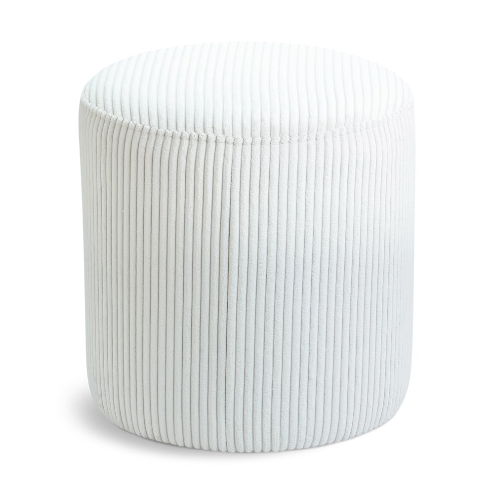 Roy Cream Microsuede Fabric Ottoman/Stool. Picture 1