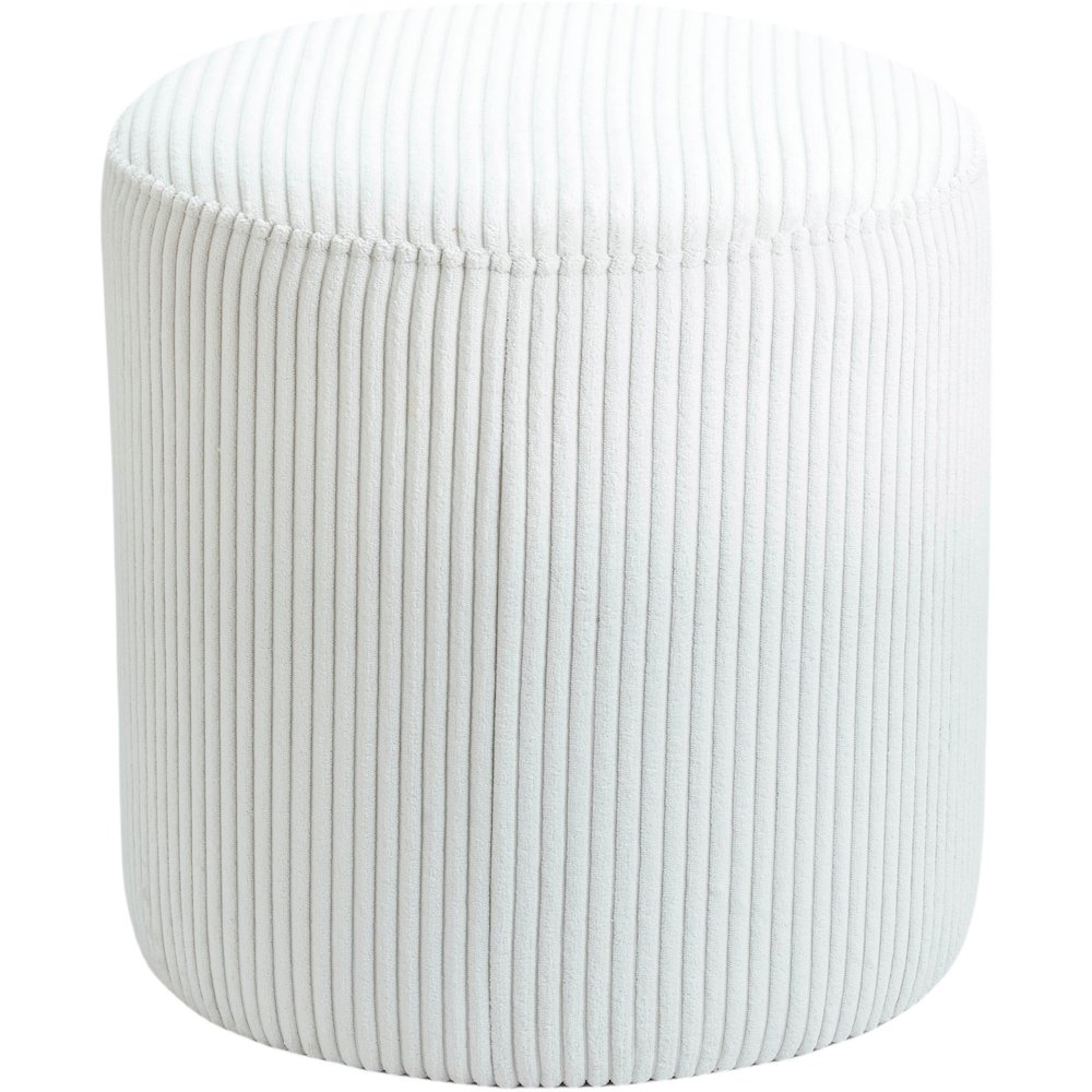 Roy Cream Microsuede Fabric Ottoman/Stool. Picture 2