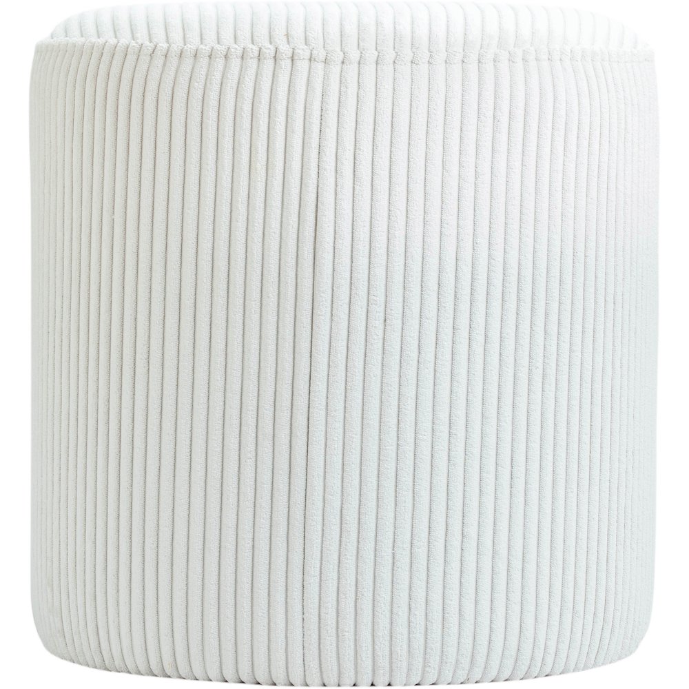 Roy Cream Microsuede Fabric Ottoman/Stool. Picture 3