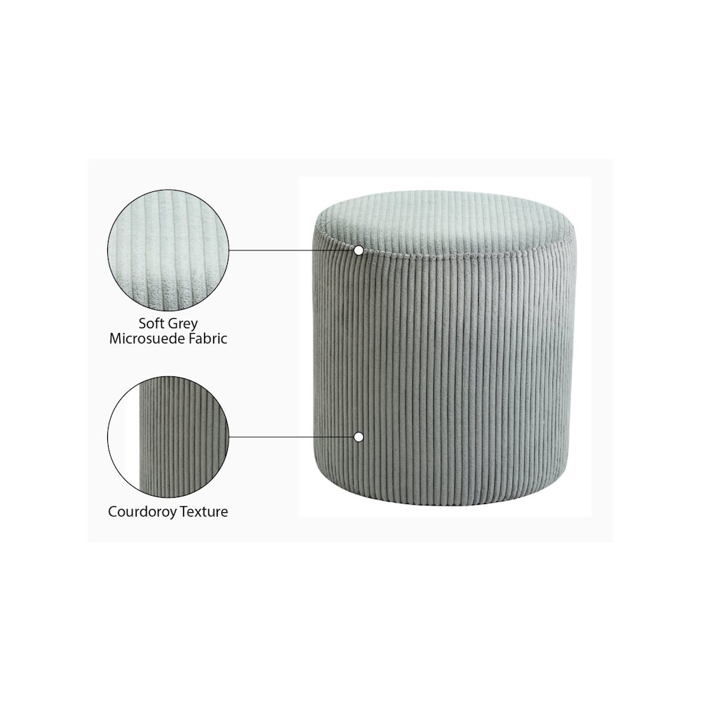 Roy Grey Microsuede Fabric Ottoman/Stool. Picture 7