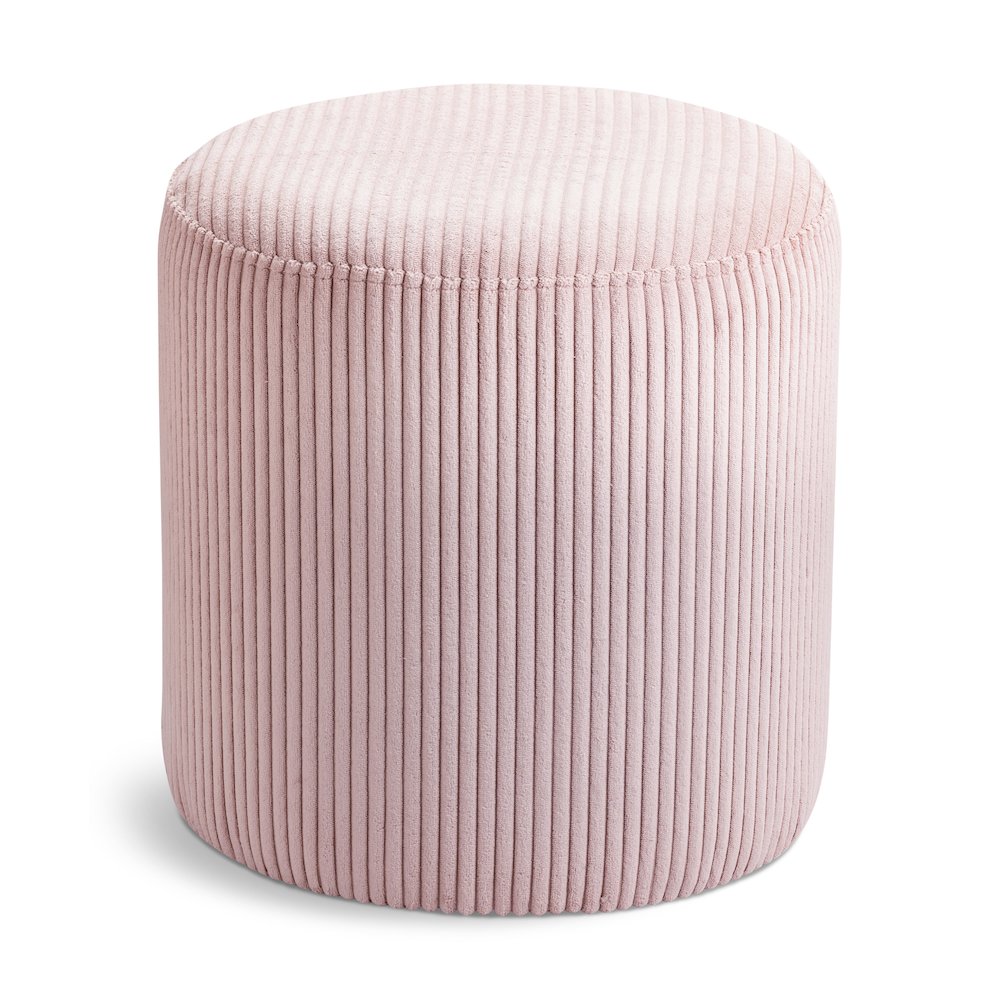 Roy Pink Microsuede Fabric Ottoman/Stool. Picture 1