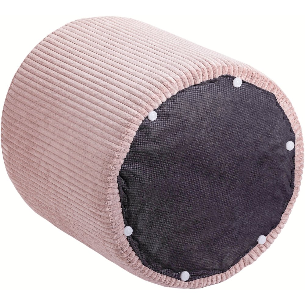 Roy Pink Microsuede Fabric Ottoman/Stool. Picture 4