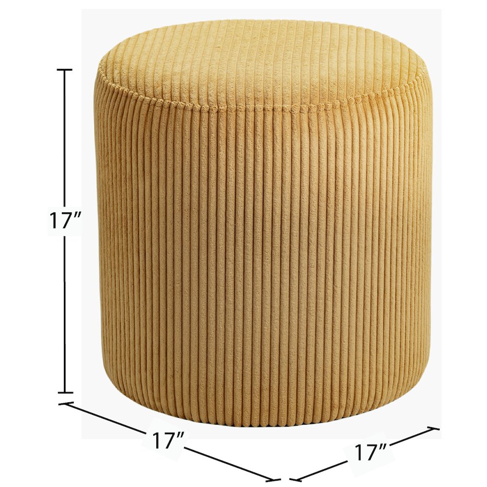 Roy Yellow Microsuede Fabric Ottoman/Stool. Picture 6