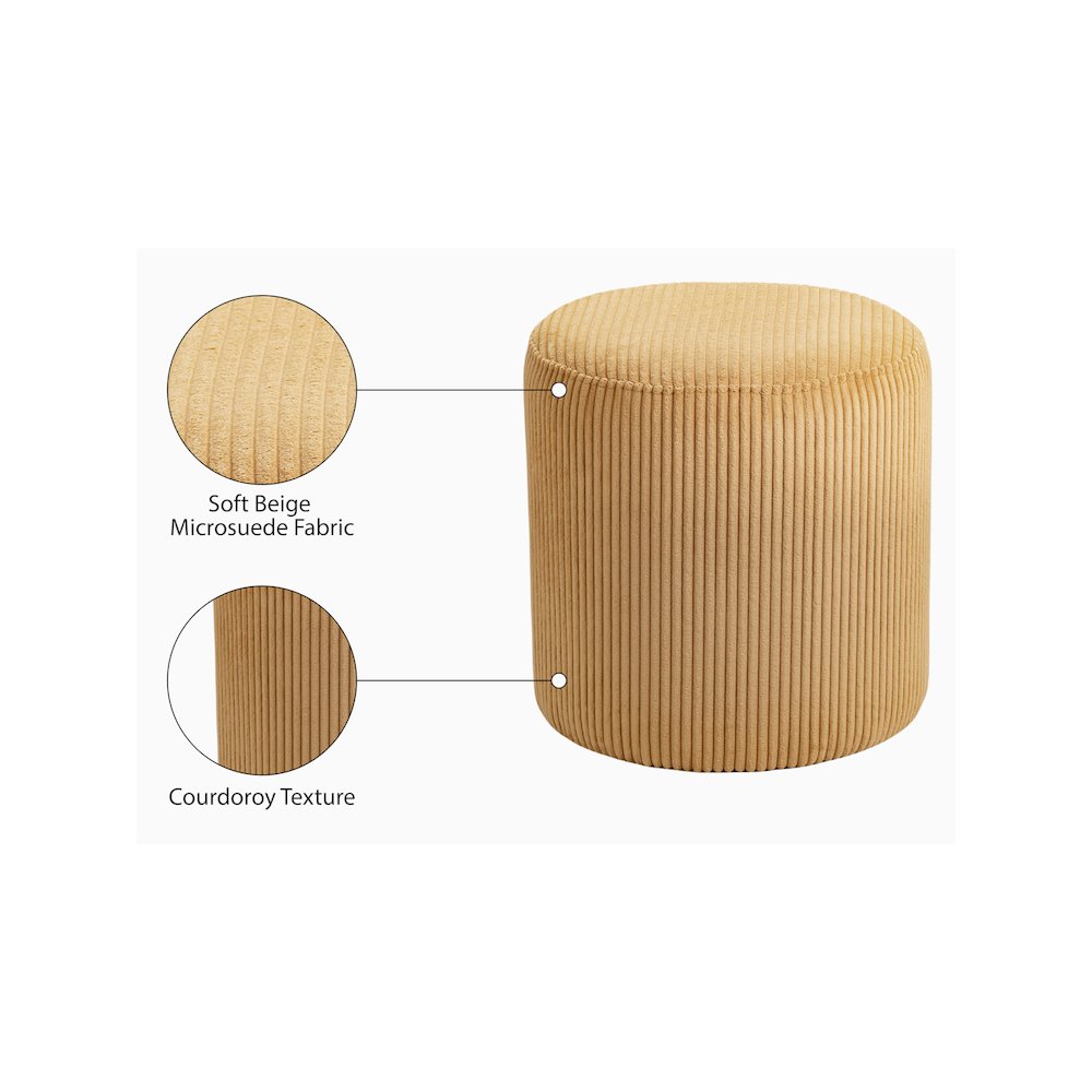 Roy Yellow Microsuede Fabric Ottoman/Stool. Picture 7