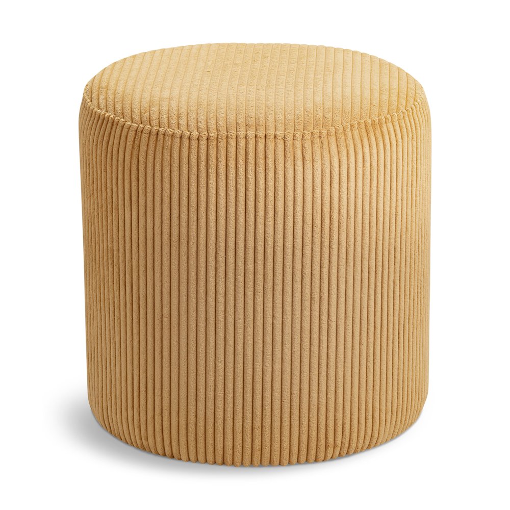Roy Yellow Microsuede Fabric Ottoman/Stool. Picture 1