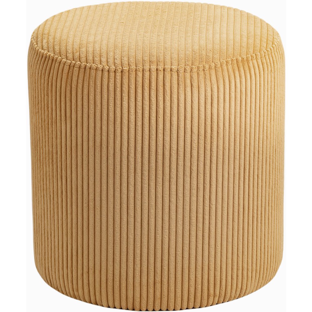 Roy Yellow Microsuede Fabric Ottoman/Stool. Picture 2