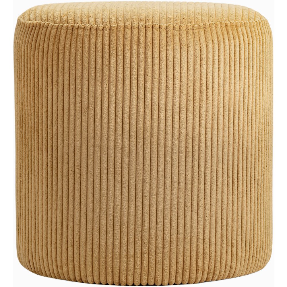 Roy Yellow Microsuede Fabric Ottoman/Stool. Picture 3