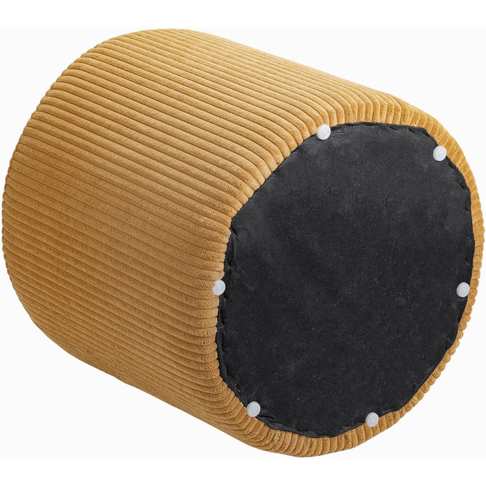 Roy Yellow Microsuede Fabric Ottoman/Stool. Picture 4