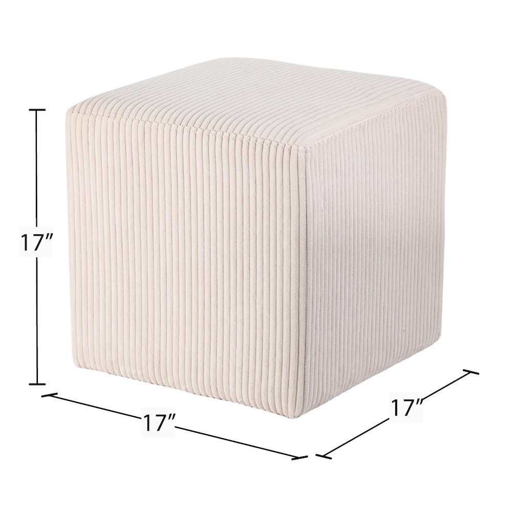 Roy Beige Microsuede Fabric Ottoman/Stool. Picture 7