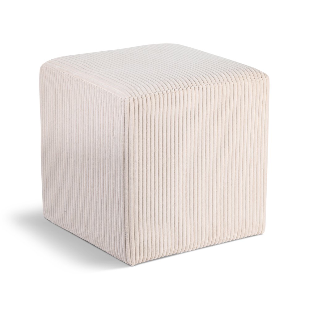 Roy Beige Microsuede Fabric Ottoman/Stool. Picture 1