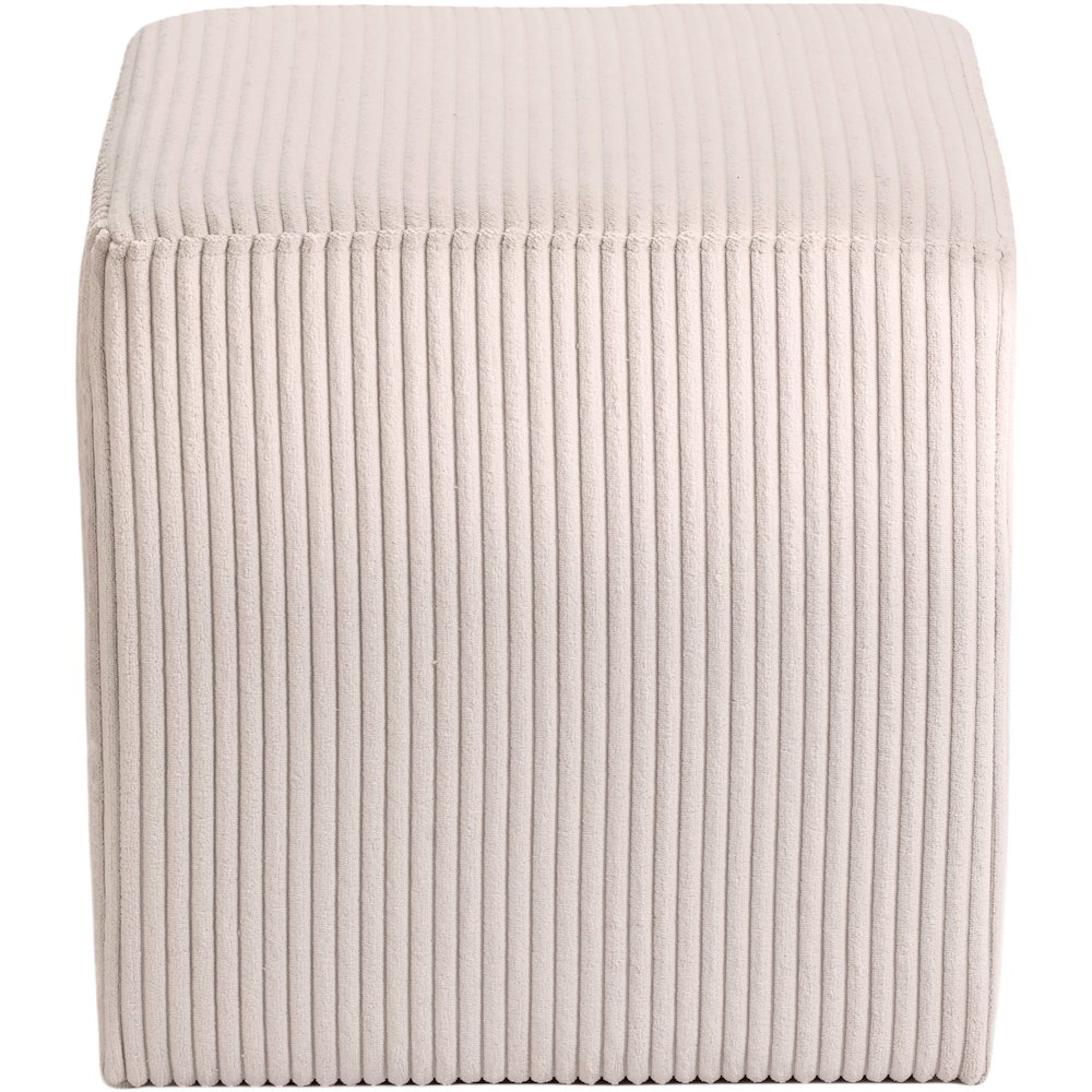 Roy Beige Microsuede Fabric Ottoman/Stool. Picture 3