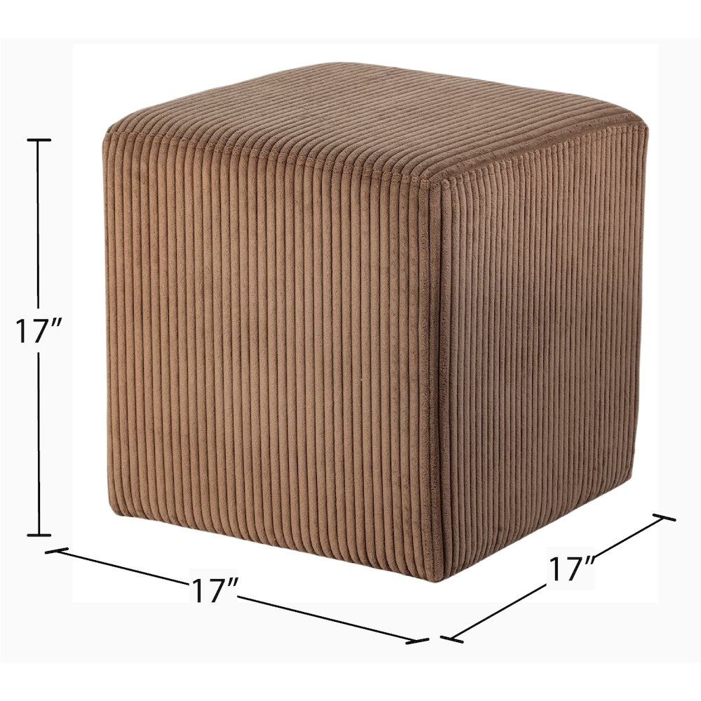 Roy Brown Microsuede Fabric Ottoman/Stool. Picture 7