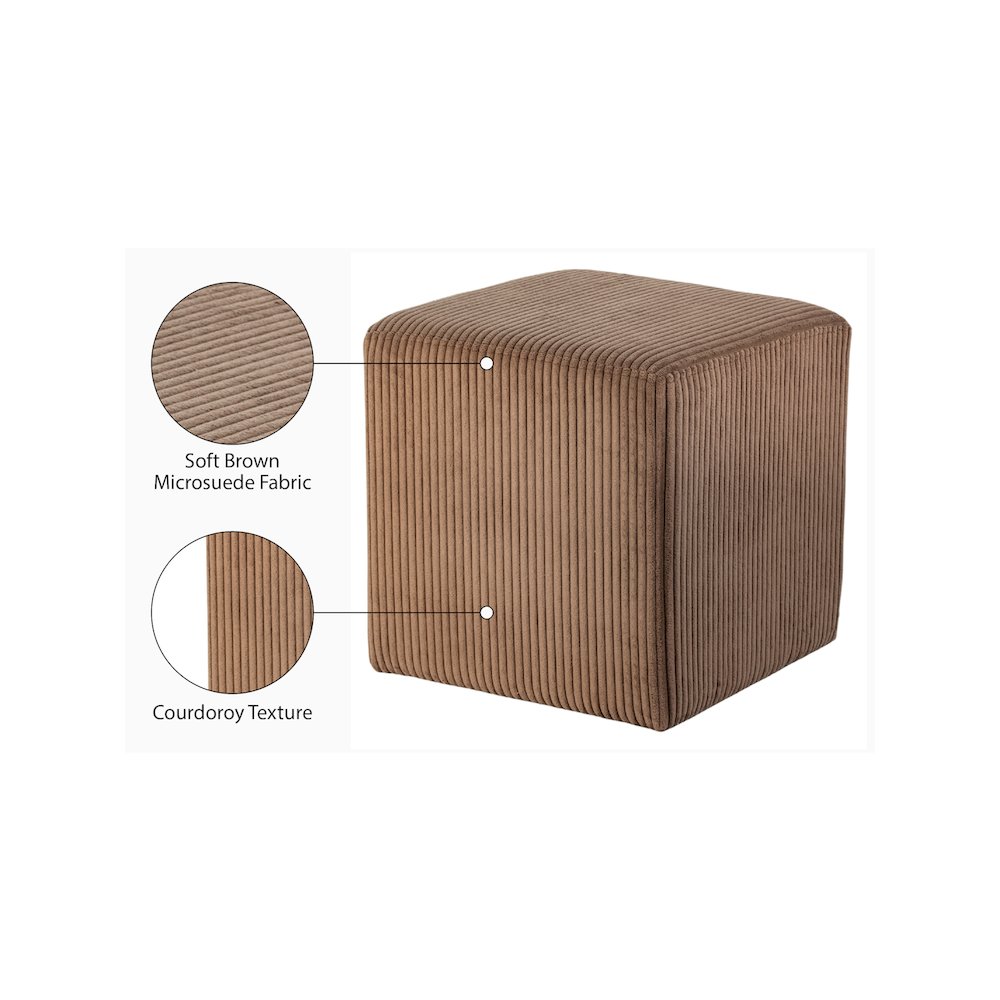 Roy Brown Microsuede Fabric Ottoman/Stool. Picture 8