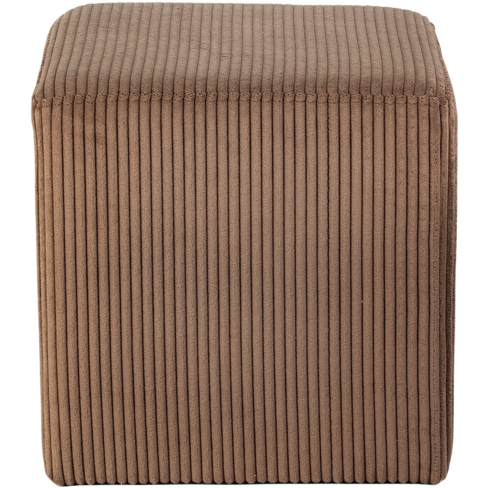 Roy Brown Microsuede Fabric Ottoman/Stool. Picture 3