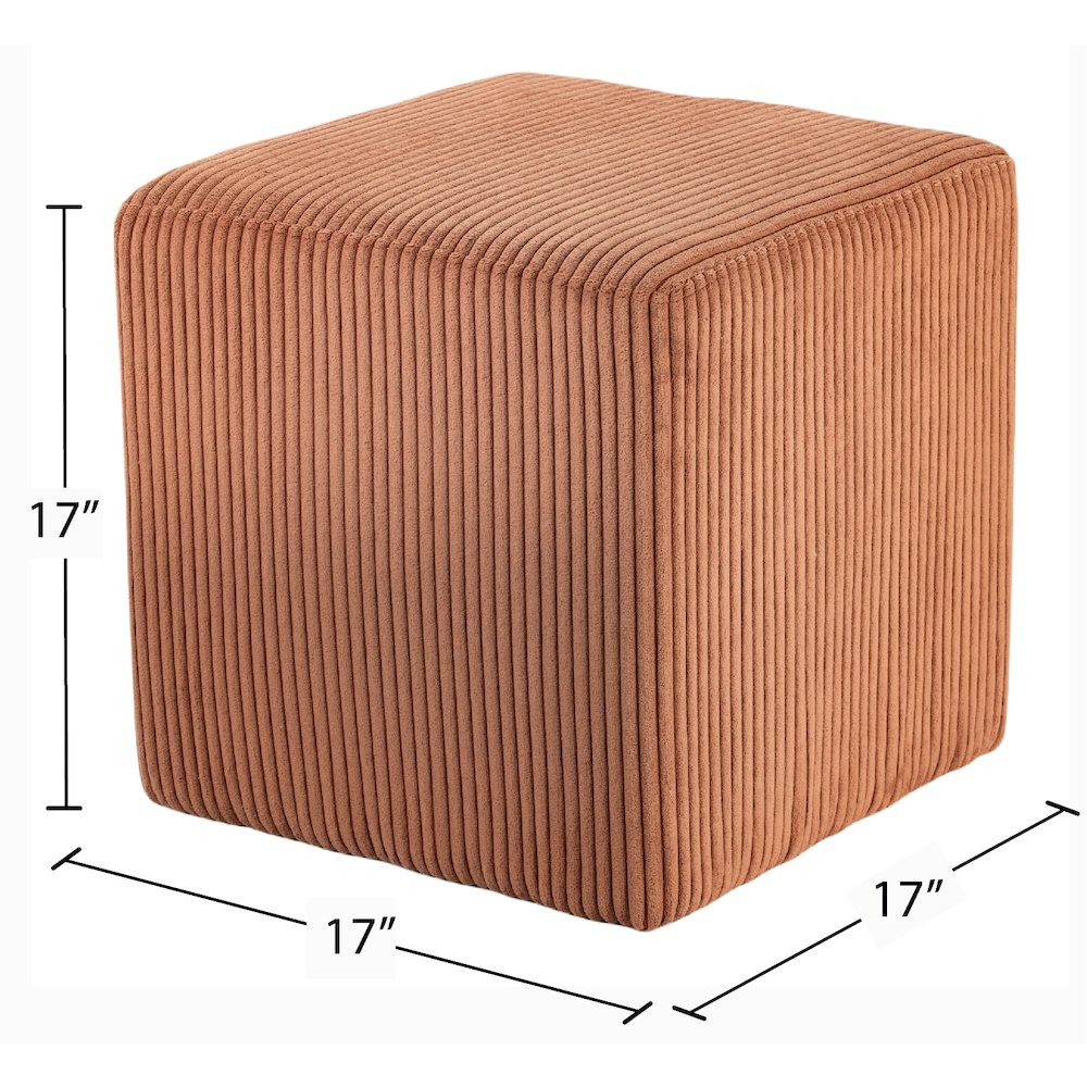 Roy Cognac Microsuede Fabric Ottoman/Stool. Picture 7