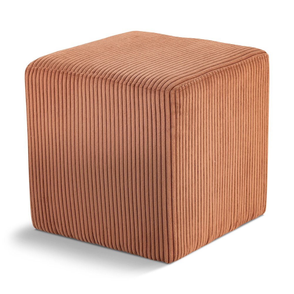 Roy Cognac Microsuede Fabric Ottoman/Stool. Picture 1