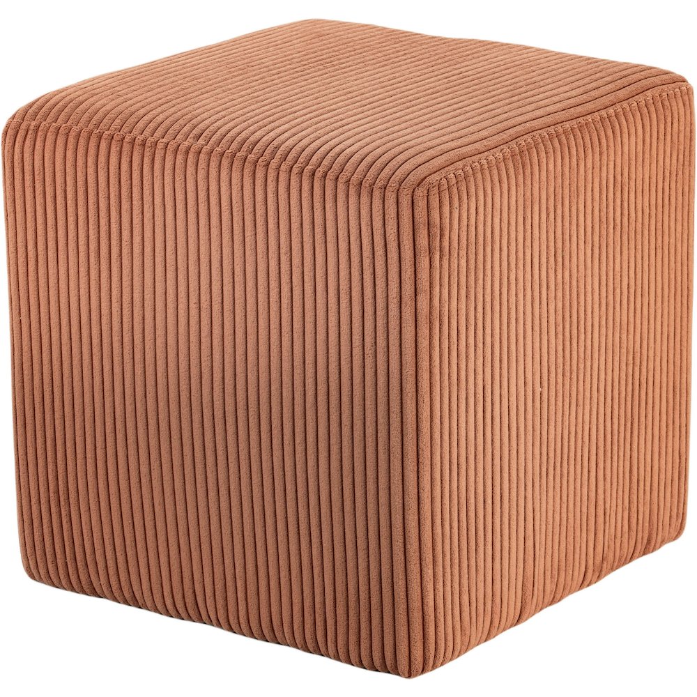 Roy Cognac Microsuede Fabric Ottoman/Stool. Picture 2