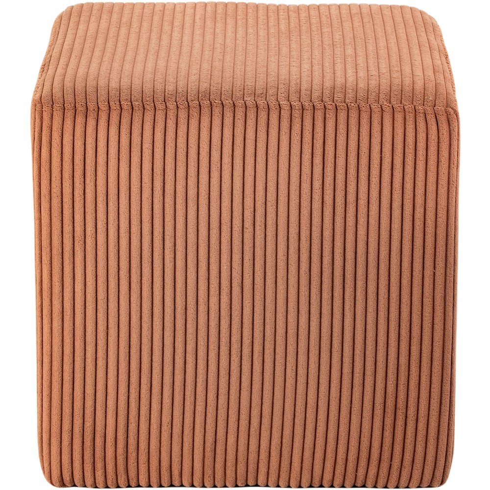 Roy Cognac Microsuede Fabric Ottoman/Stool. Picture 3