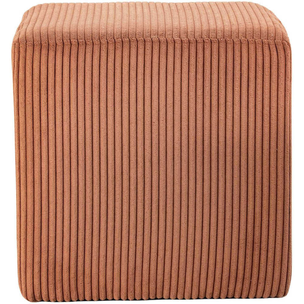 Roy Cognac Microsuede Fabric Ottoman/Stool. Picture 4