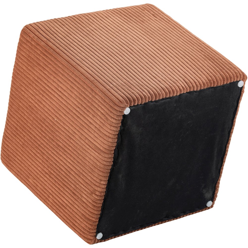Roy Cognac Microsuede Fabric Ottoman/Stool. Picture 6