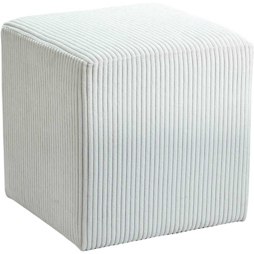 Roy Cream Microsuede Fabric Ottoman/Stool. Picture 2