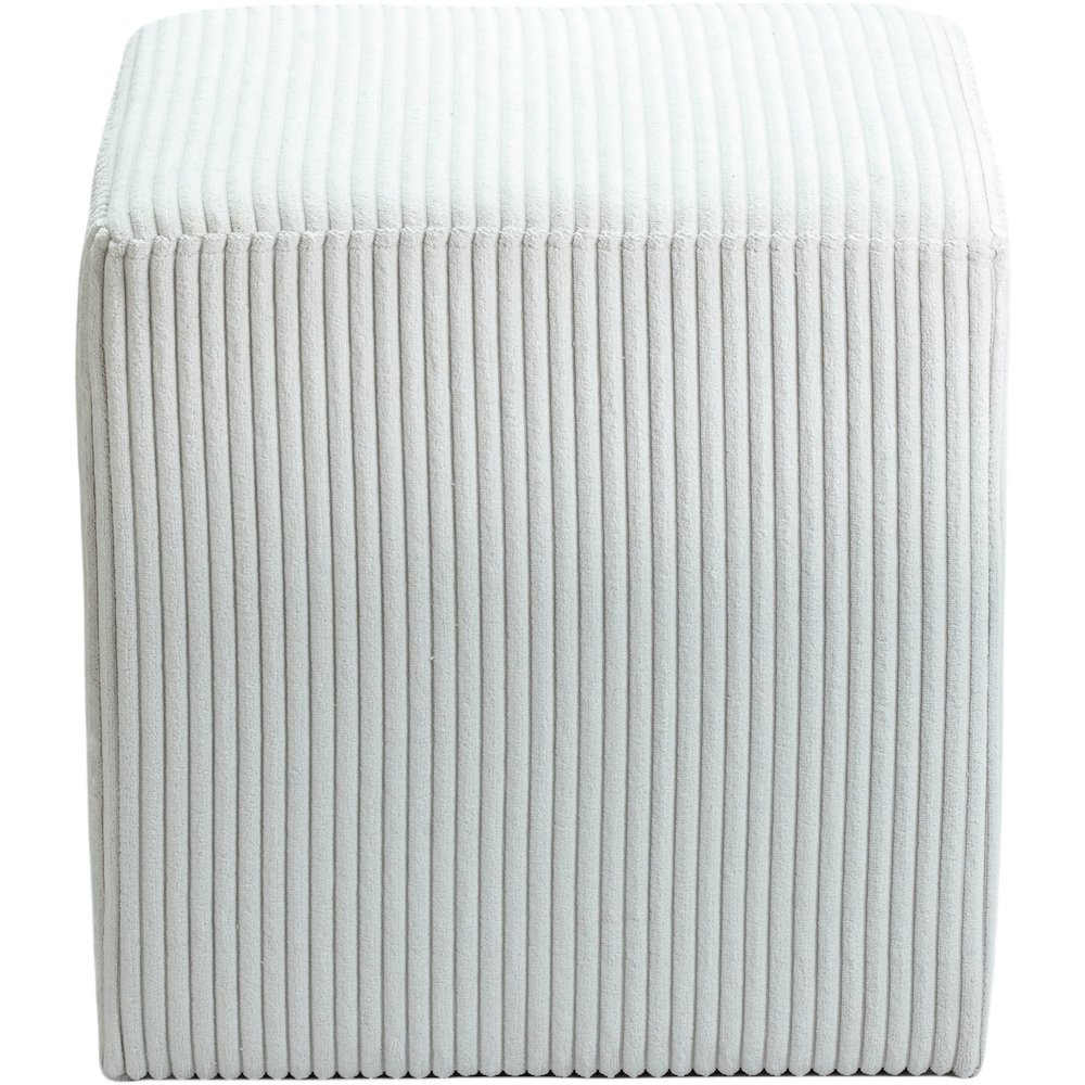 Roy Cream Microsuede Fabric Ottoman/Stool. Picture 3