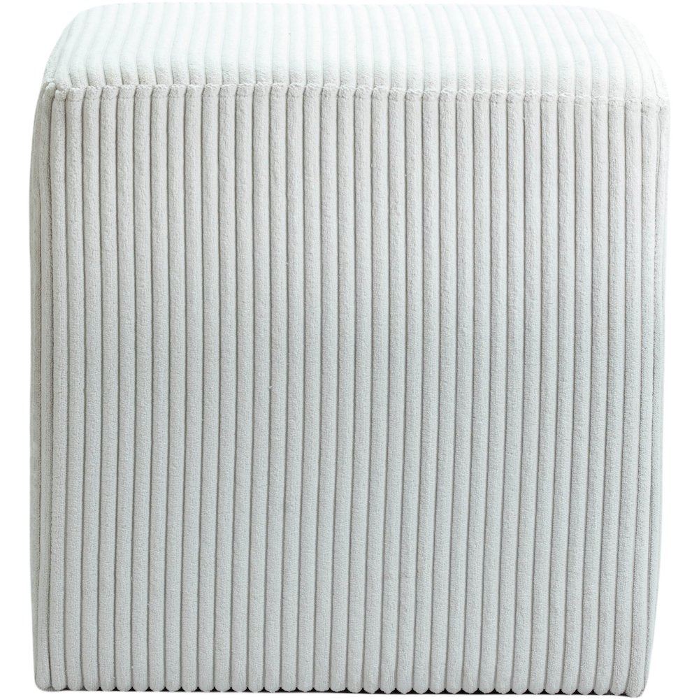 Roy Cream Microsuede Fabric Ottoman/Stool. Picture 4