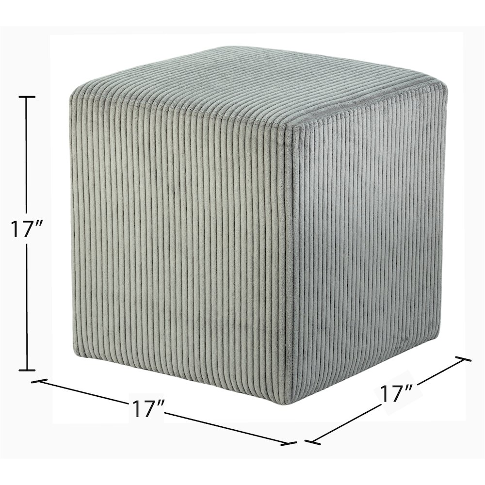 Roy Grey Microsuede Fabric Ottoman/Stool. Picture 7