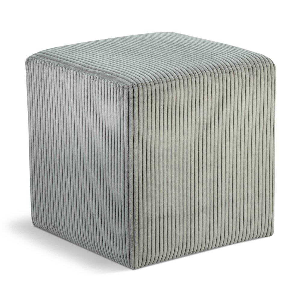Roy Grey Microsuede Fabric Ottoman/Stool. Picture 1