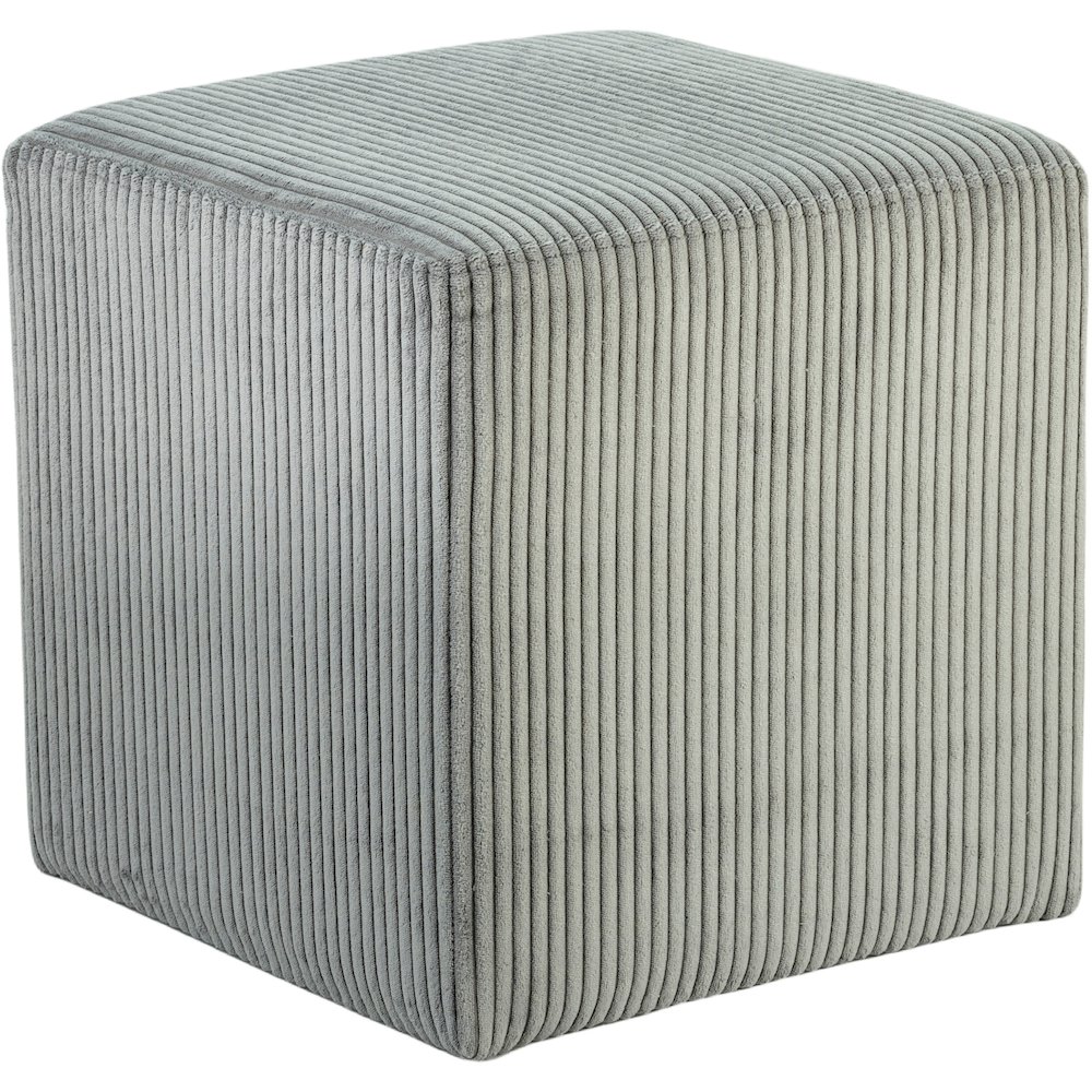 Roy Grey Microsuede Fabric Ottoman/Stool. Picture 2