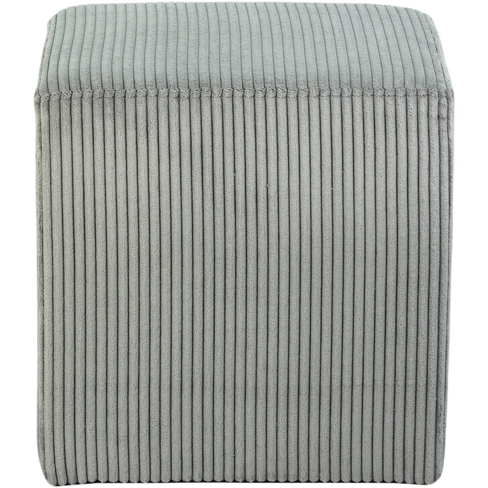 Roy Grey Microsuede Fabric Ottoman/Stool. Picture 3