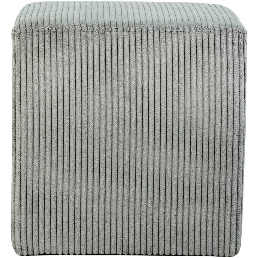 Roy Grey Microsuede Fabric Ottoman/Stool. Picture 4