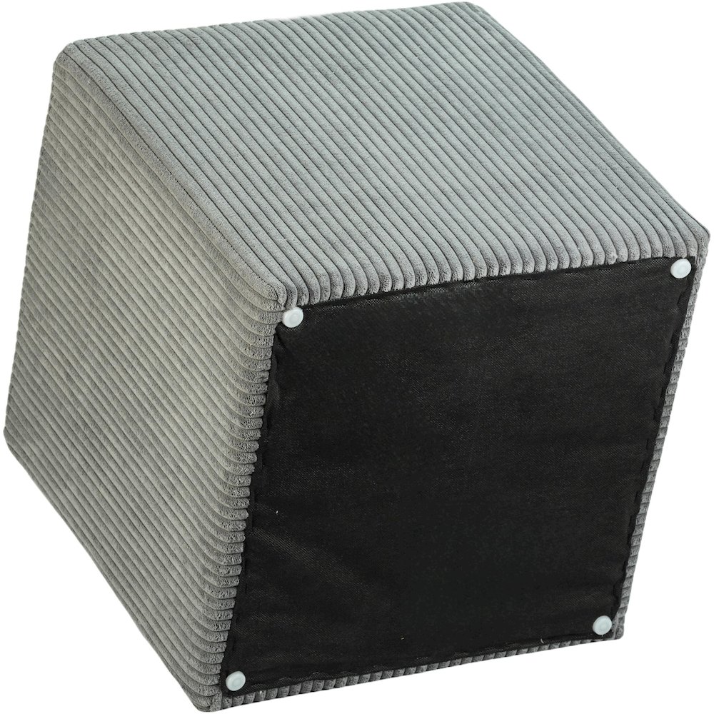 Roy Grey Microsuede Fabric Ottoman/Stool. Picture 6