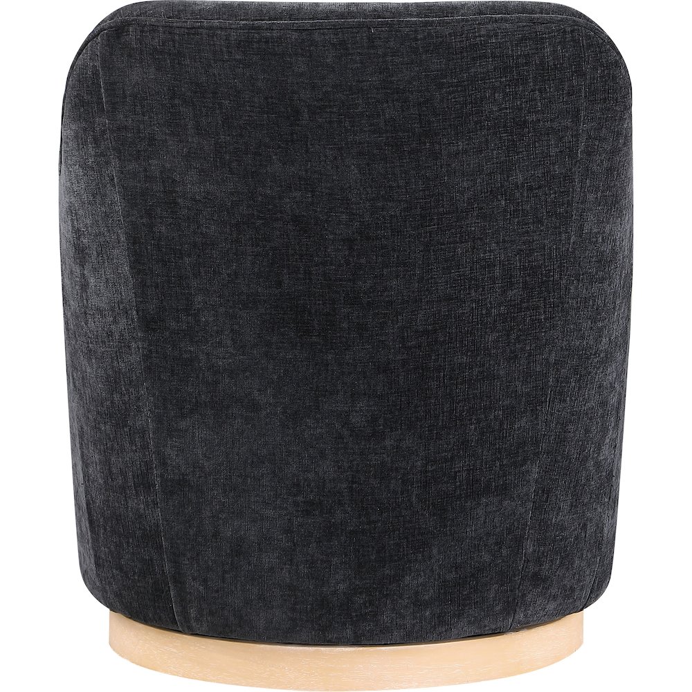 Clarita Black Chenille Fabric Swivel Accent Chair. Picture 2