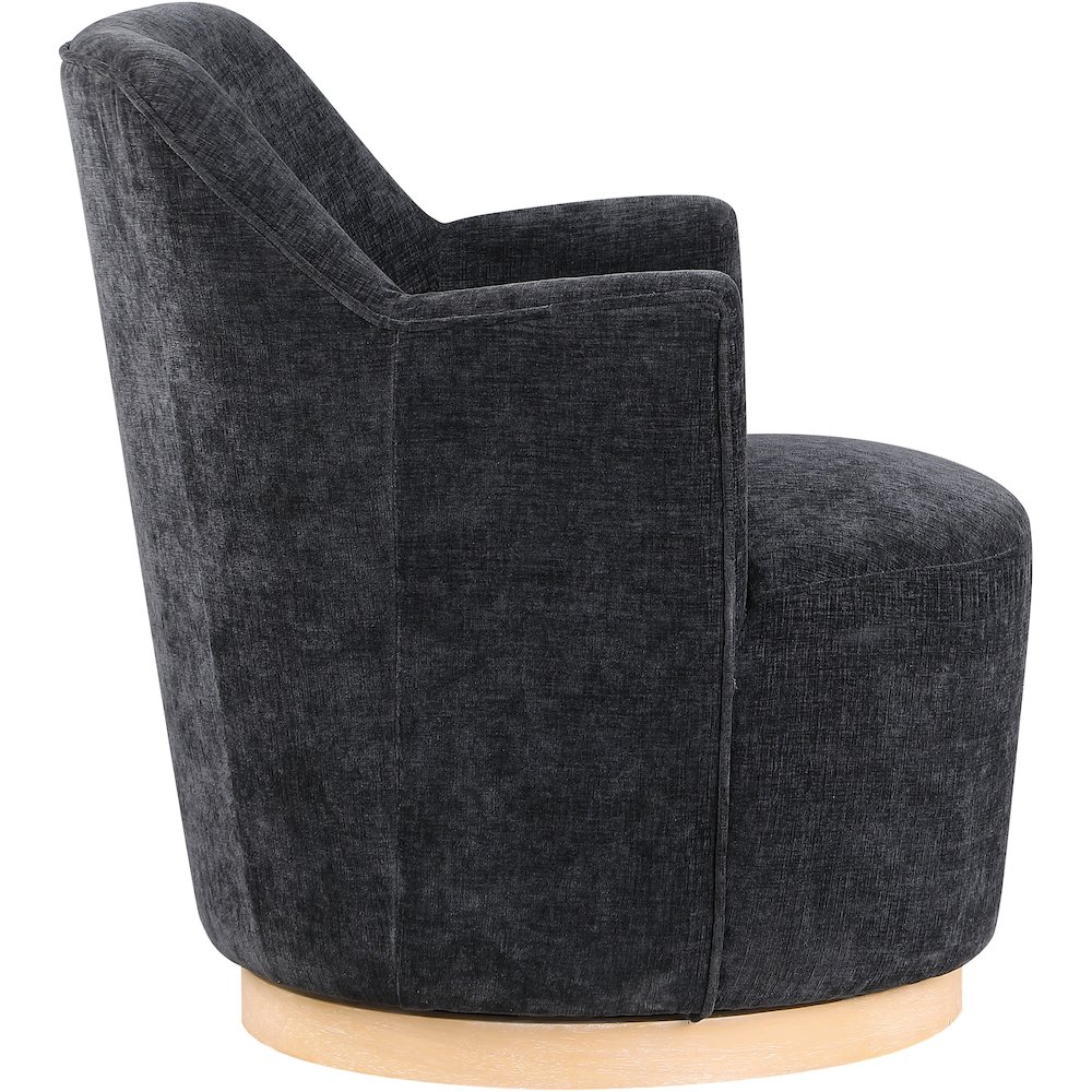 Clarita Black Chenille Fabric Swivel Accent Chair. Picture 4